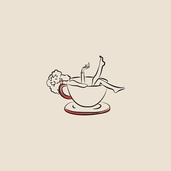 A Black Woman Inside Cup Of Coffee vector