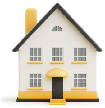 Cartoon depiction of a two-story house. png
