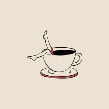 A Cup Of Coffee And Legs vector