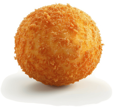 Golden, crispy sphere of deep-fried dough. png