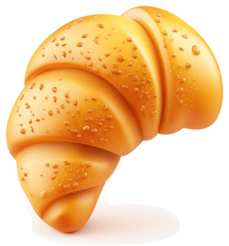 Golden croissant, a delightful breakfast pastry. png