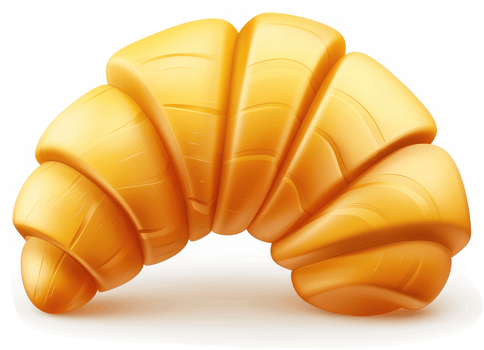 Golden croissant, a delightful baked pastry. png