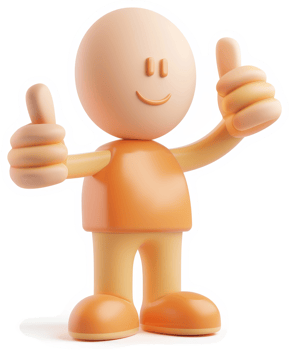 Animated figure gives a positive affirmation. png