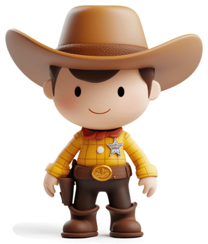 Cartoon cowboy character with a sheriff's badge. png