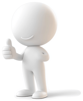 Smiling, approving, 3D model figure gives a thumbs up. png