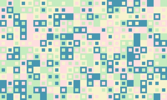 Abstract pastel square pattern. Modern geometric design ideal for website backgrounds, textiles, or digital art. Represents data, technology, or connectivity. vector