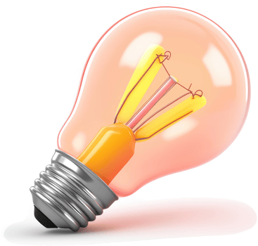 Illuminating light bulb, a digitally rendered image. png