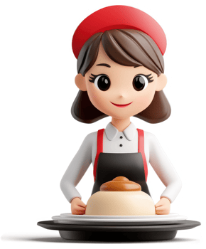Cartoon character of a friendly pastry chef. png