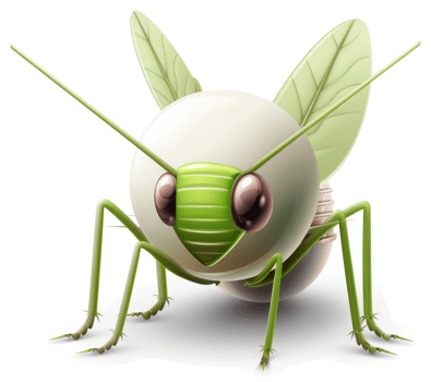 Cute cartoon grasshopper with vibrant colors. png