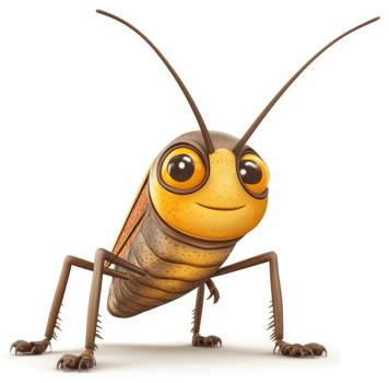 Cartoon insect with large eyes and a friendly expression. png