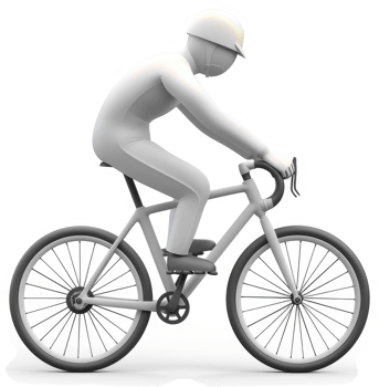 Gray figure cyclist on a bicycle. png