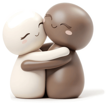Two figures embrace in a warm, comforting hug. png