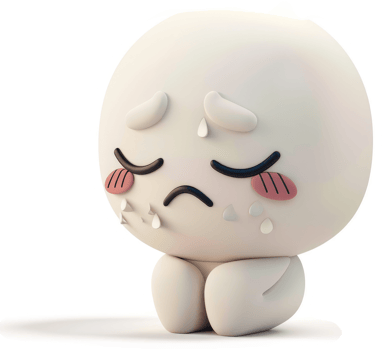 A distressed, teary-eyed cartoon character. png
