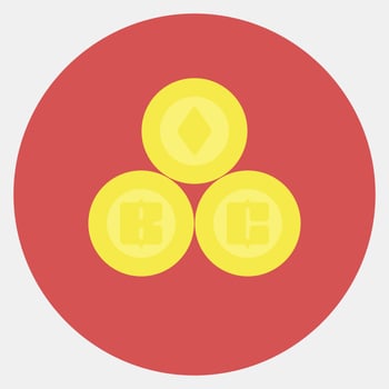 Icon crypto currency. Cashless society elements. Icon in color mate style. vector