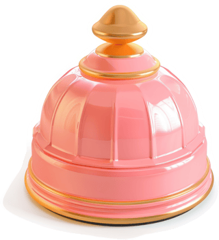 Ornate, pink dome-shaped decorative bell. png