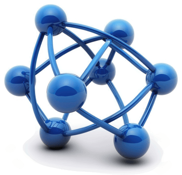 Molecular structure model depicting atomic bonds. png