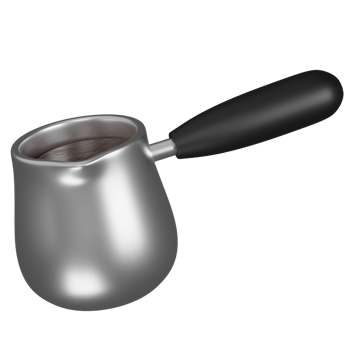 3d render turkish coffee pot illustration png