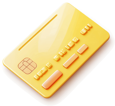 Gold-colored credit card illustration. png