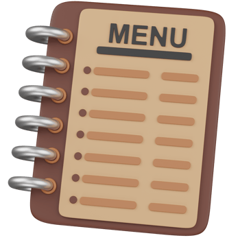 3d render Menu Notebook icon png