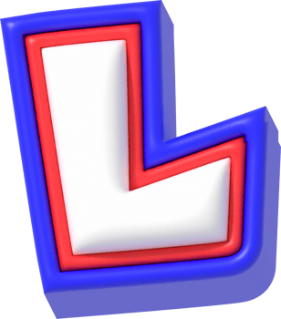 Letter L, Super Cartoon 3D Lettering png