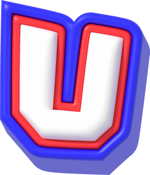 Letter U, Super Cartoon 3D Lettering png