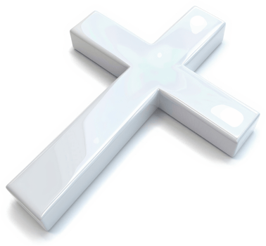 Simple, polished white christian cross. png
