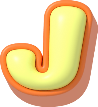Letter J, Cartoon Pastel 3D Lettering png