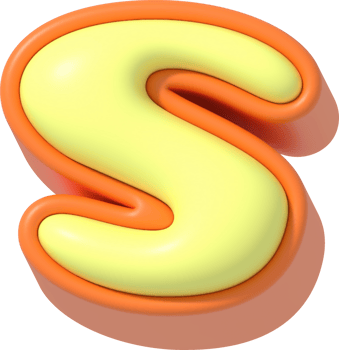 Letter S, Cartoon Pastel 3D Lettering png