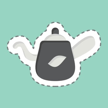 Sticker line cut Tea. related to Kazakhstan symbol. design editable vector