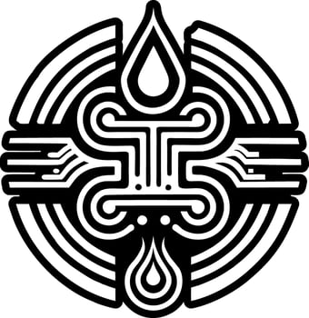 A glyph style icon of running water symbol vector