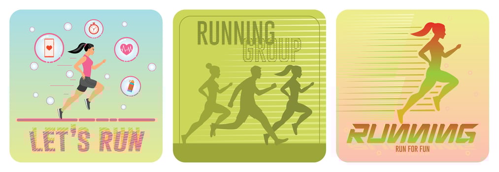Motivational running featuring fitness and healthy lifestyle concepts vector