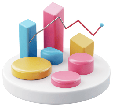 Colorful data representation with various geometric shapes. png