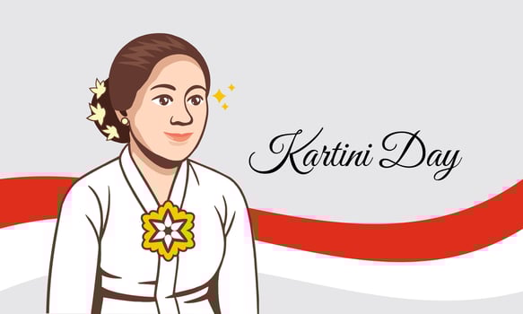 Selamat Hari Kartini Means Happy Kartini Day vector