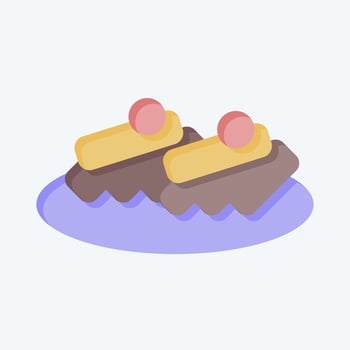 Icon Beshbarmak. related to Kazakhstan symbol. flat style. design editable vector
