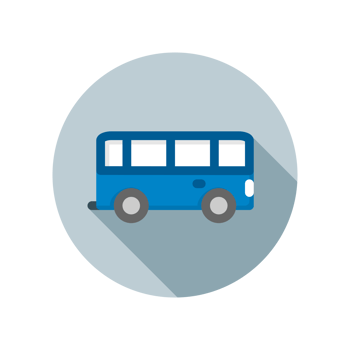 Design Illustration graphic of circle bus icon with flat style. Suitable for UI, mobile design, web design, etc. Transparent Background. png