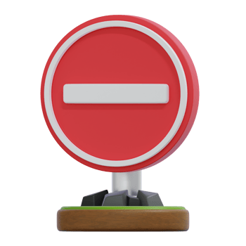 Rendering of Red No Entry Sign on Transparent Background png