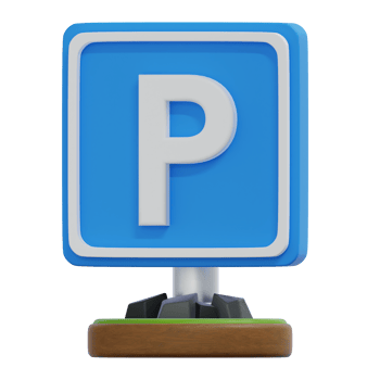 Parking Sign Illustration in Blue and White on Transparent Background png