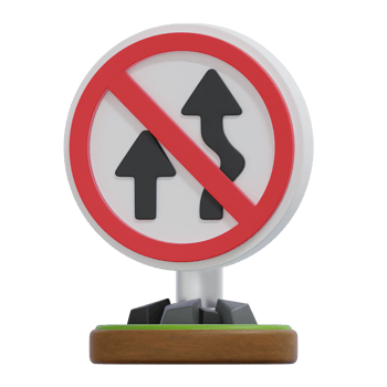 No Passing Road Sign with Arrows Indicating Direction Forbidden png