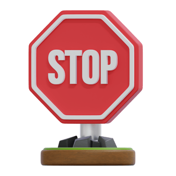 Stop Sign Illustration with Red Octagon and Geometric Style png