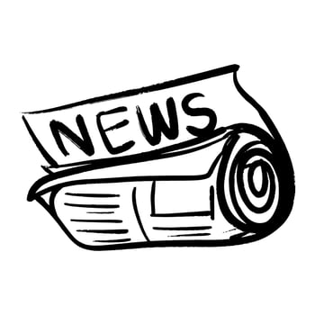 Vintage Newspaper Drawing Simple Hand Sketched News Icon vector