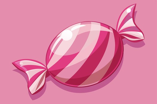 Delicious Pink Striped Candy in a Wrapper vector