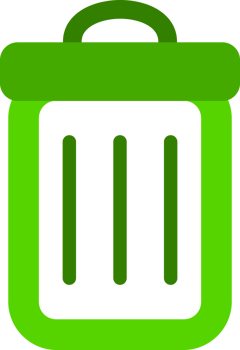 Green rubbish bin trashcan png