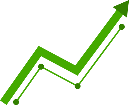 Green line arrow graph business png