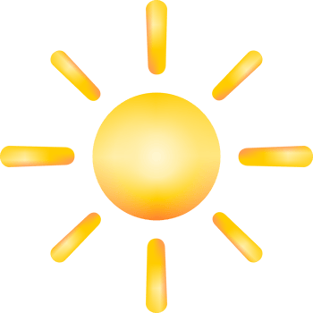 Yellow sun light rays watercolor icon png