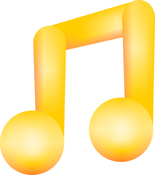 Yellow music note doodle png