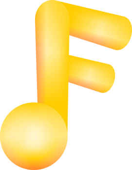 Yellow music note png