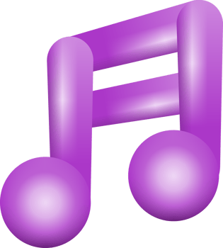 Purple music note icon png