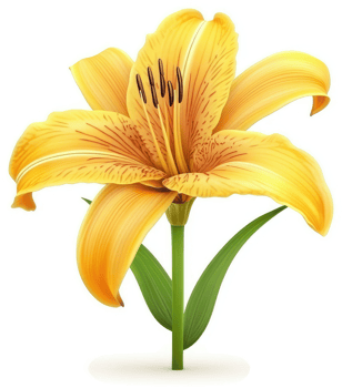 Vibrant yellow lily, showcasing delicate petals and stamen. png