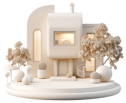 Modern minimalist home exterior design illustration. png