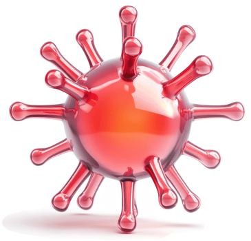 Viral particle illustration, depicting a spherical microbe. png